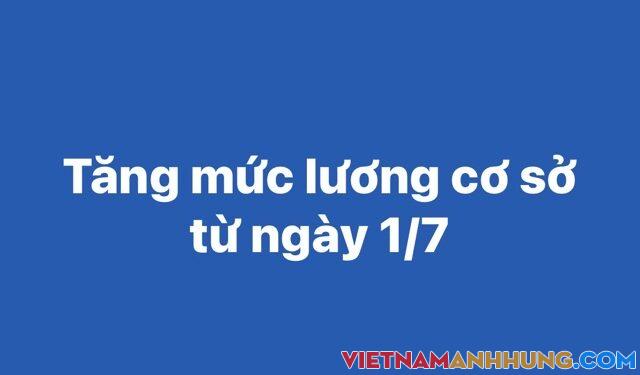 Tăng mức lương cơ sở lên 1.800.000đ từ ngày 1/7/2023