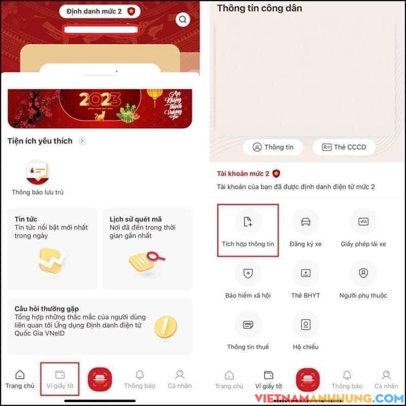 Hướng dẫn tích hợp bằng lái xe/bảo hiểm trên VNEID