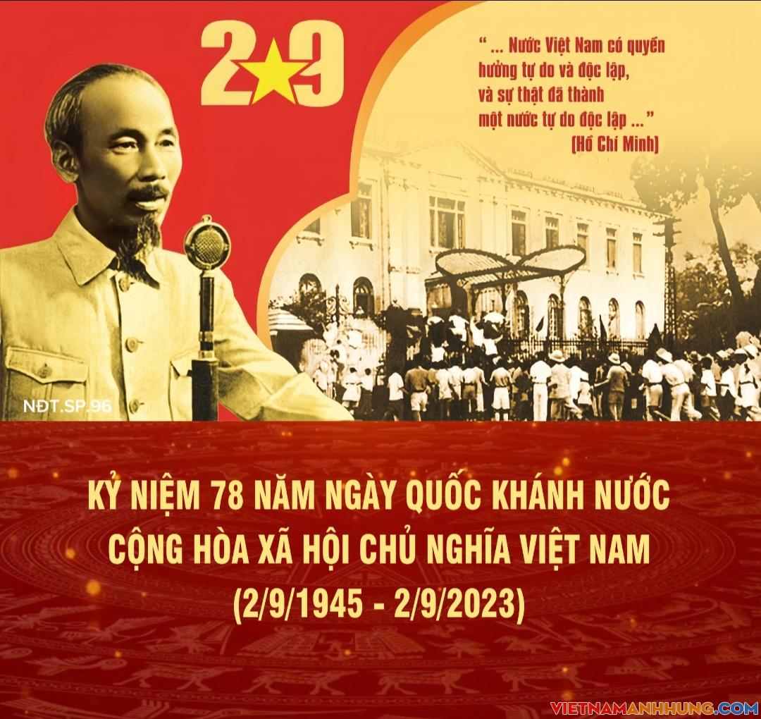 Kỷ niệm 78 năm ngày Quốc khánh nước Cộng hòa xã hội chủ nghĩa Việt Nam (2/9/1945 – 2/9/2023)